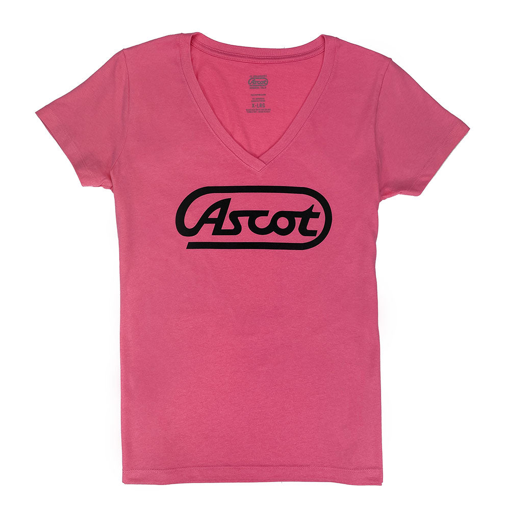 Women's V-Neck Track Logo - Pink