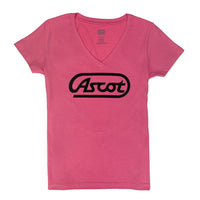 Women's V-Neck Track Logo - Pink