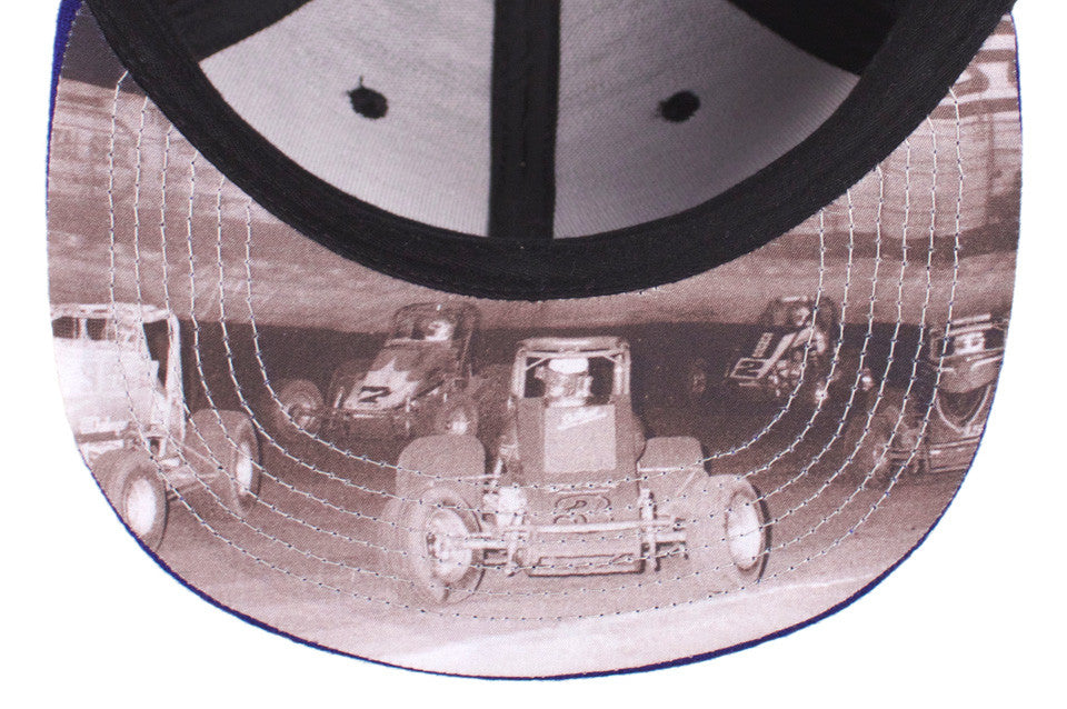 Wool Snap Back (Sprint Car Photo Bill) - Black/Blue - Ascot Motorsports - 3