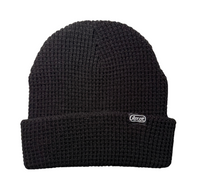Ascot Waffle Knit Cuff Beanie - Black