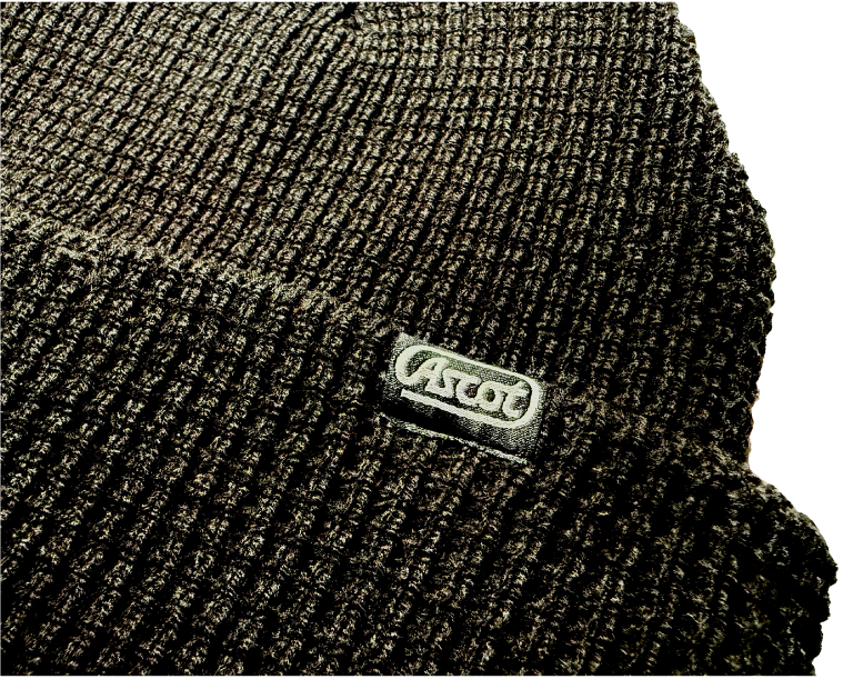 Ascot Waffle Knit Cuff Beanie - Black
