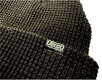 Ascot Waffle Knit Cuff Beanie - Black