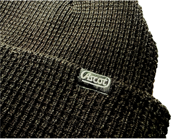 Ascot Waffle Knit Cuff Beanie - Black