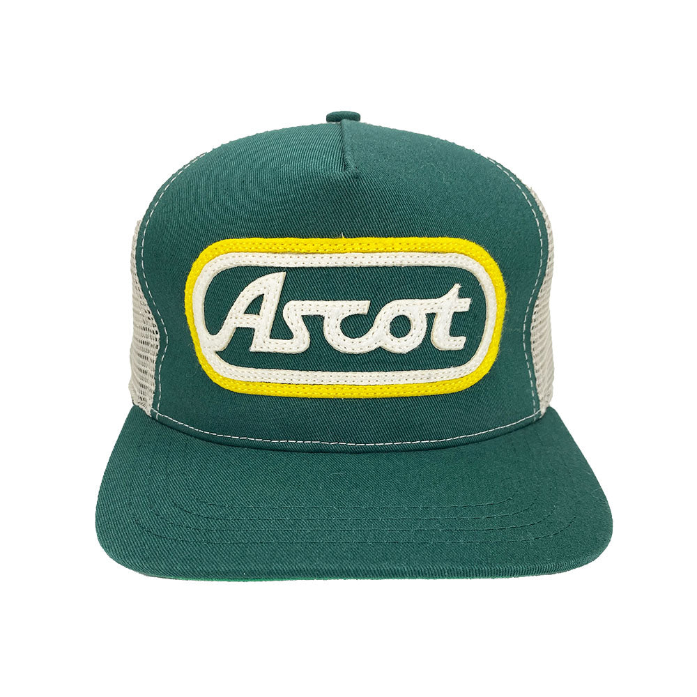 Retro Patch Mesh Hat - Forest Green