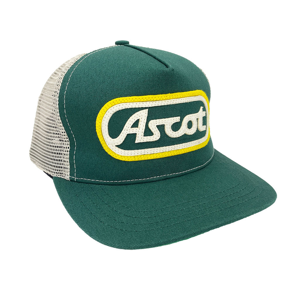 Retro Patch Mesh Hat - Forest Green